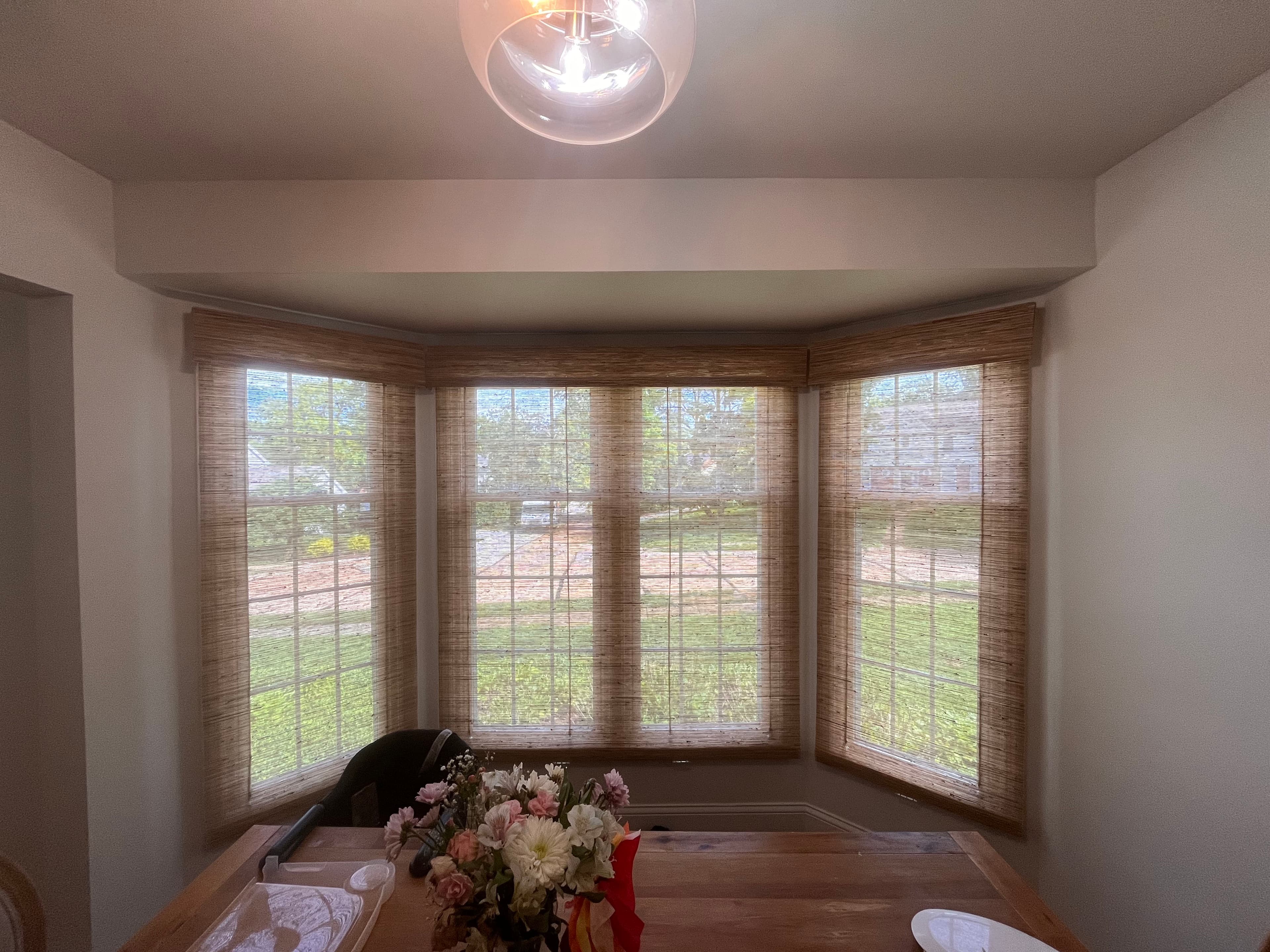 Project Woven Wood Shades on a Bay Window Done Right image