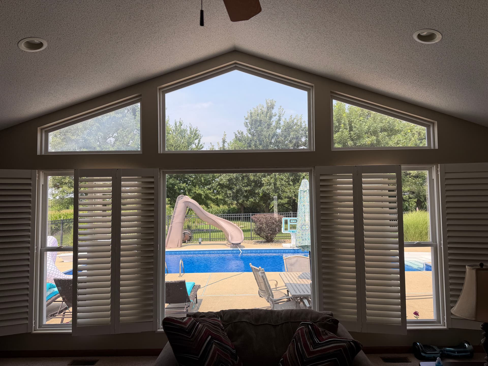 Gallery photos for Plantation Shutters on a Vaulted Window Wall in New Baden Illinois: Image #2