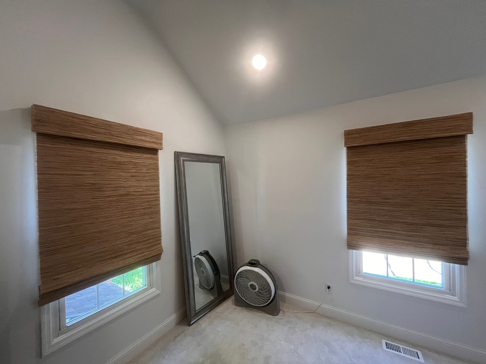 Room-Darkening Woven Wood Shades That Actually Do Both